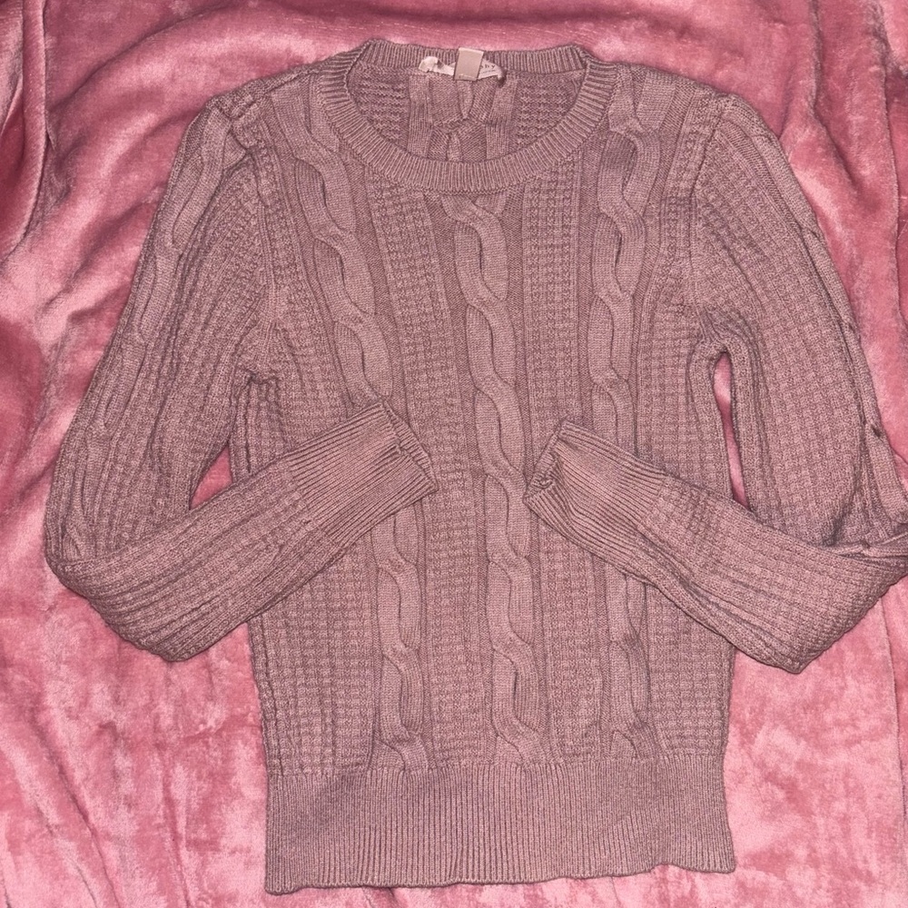 Philosophy Cable Knit Sweater - Dusty Pink